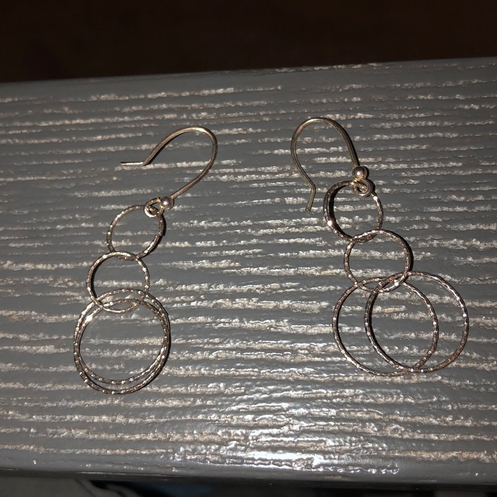 hammered white gold earrings